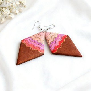 Special Offer Painting Wood Earrings Local Artisans